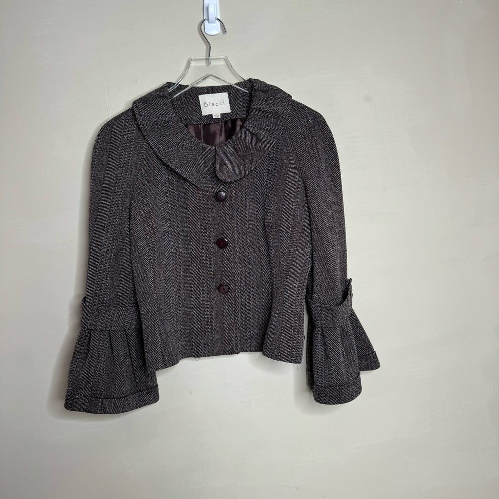 Biacci flare Sleeves brown jacket size 10